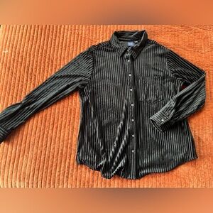 GAP Velvet and Sheer Striped Blouse